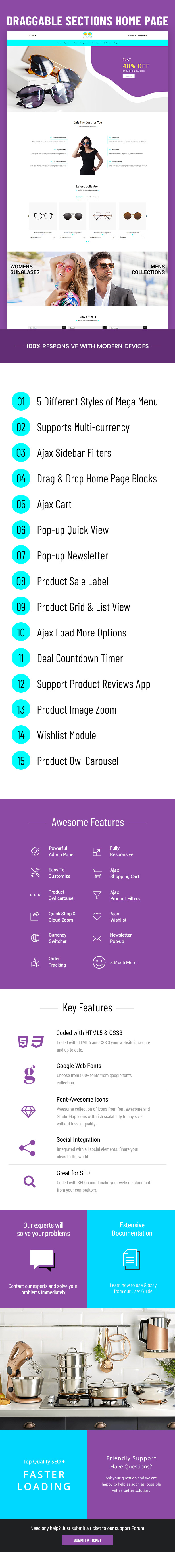 Glassy - Sunglass, Luxury Store Shopify Theme - 1